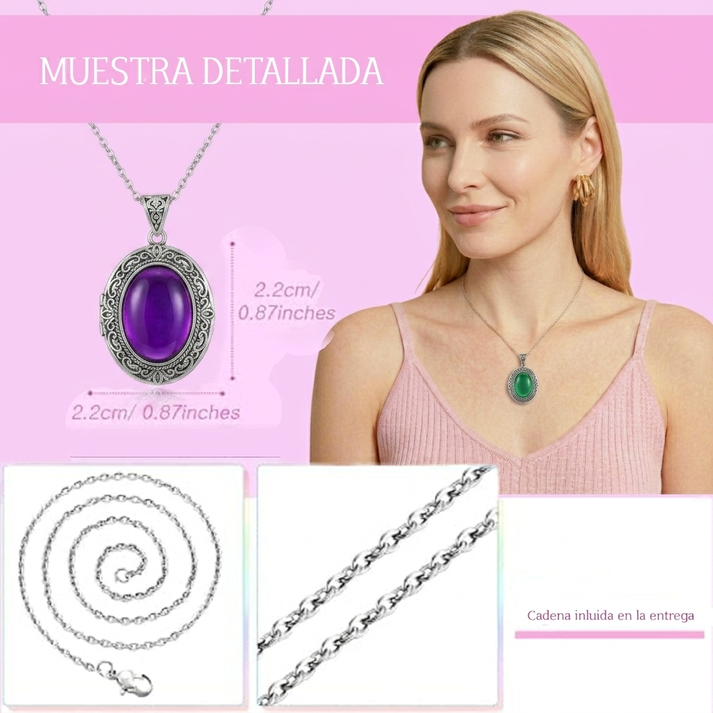 Collar de Ovalo que Cambia de Color con Tus Emociones